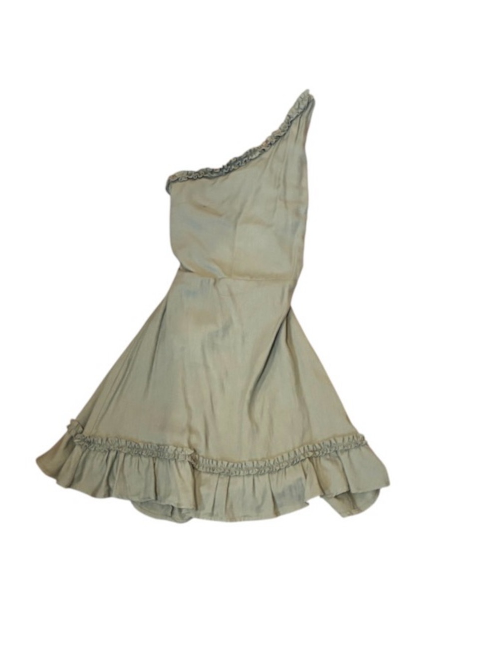 Women’s Mi Ami Mint Green One Shoulder Asymmetrical Ruffled Mini Dress
Size S